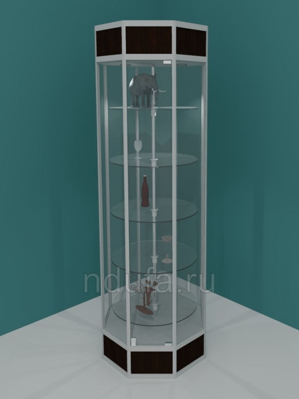 Витрина с вращающимися полками для косметики