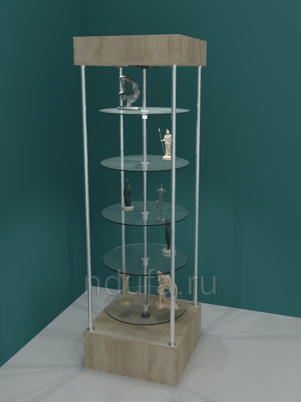 Витрина с вращающимися полками для суыениров