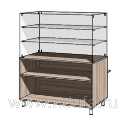 витрина кулинарная на хромированных ножках