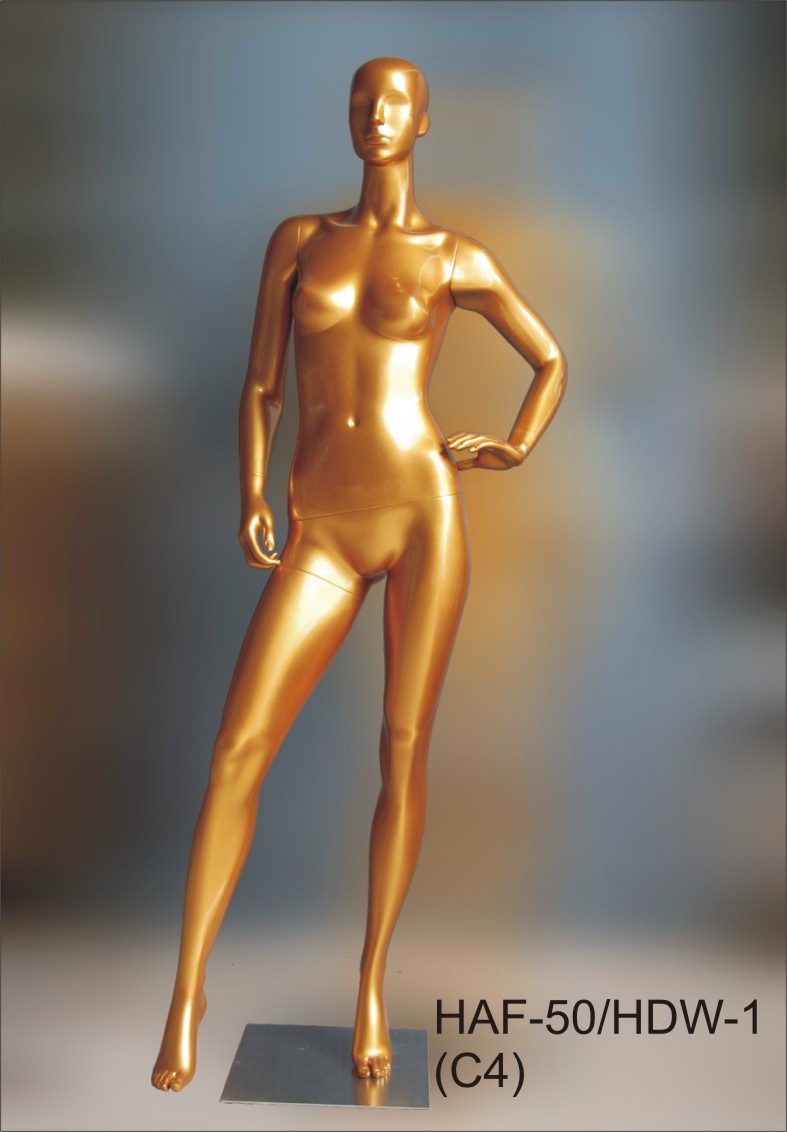 манекен женский, глянец золотой