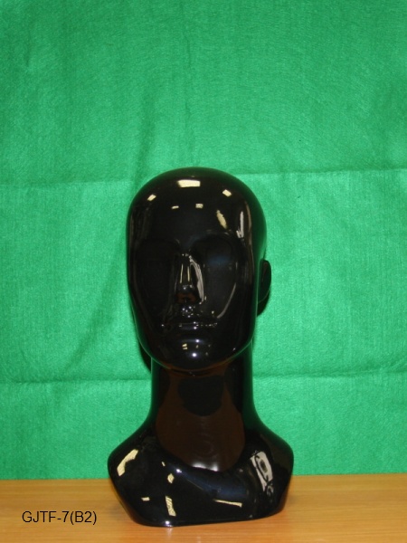 манекен голова мужская черный глянец 